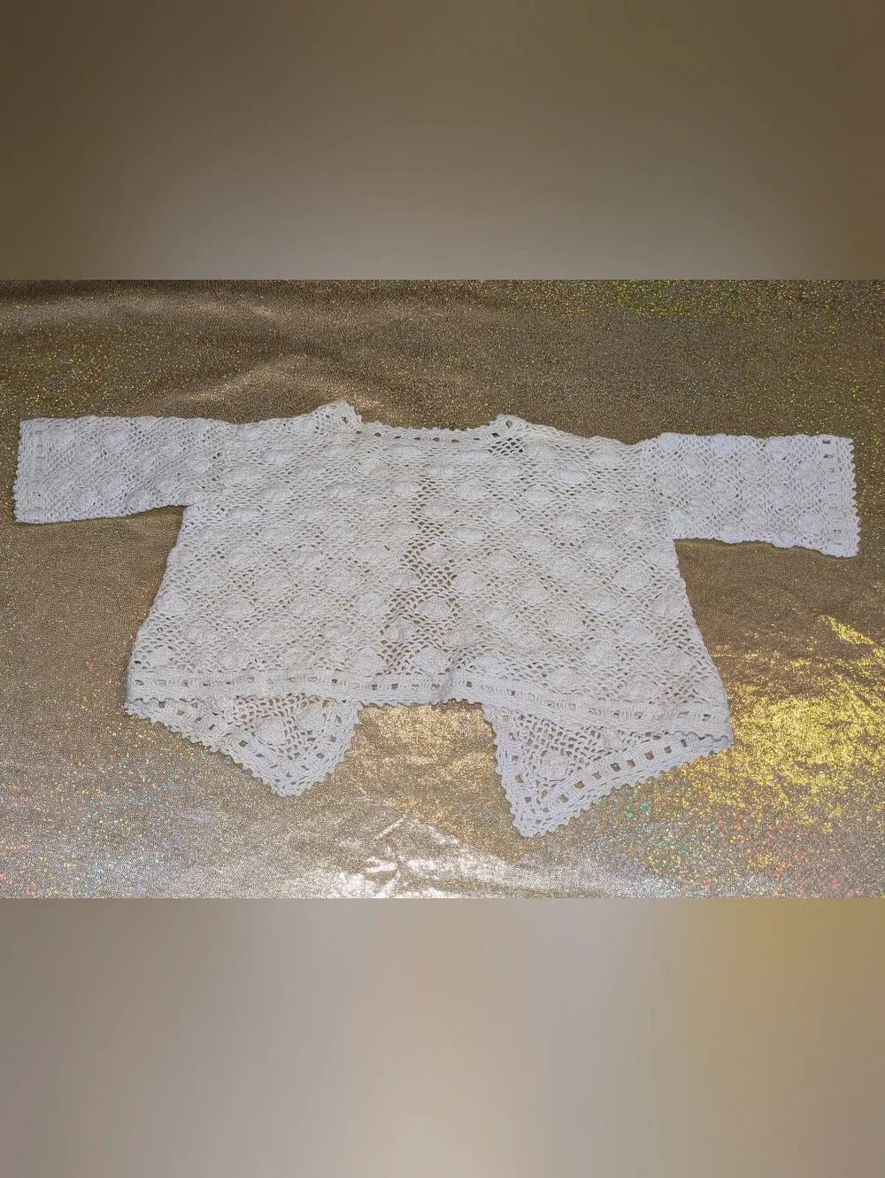 Crocheted Open-Front Baby Cardigan from Croatia